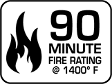 Fire Rating: 90 min @ 1400°F