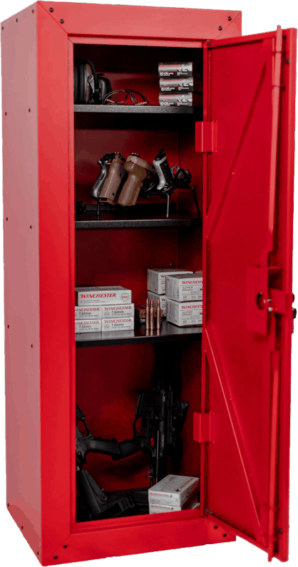 red ammo cabinet